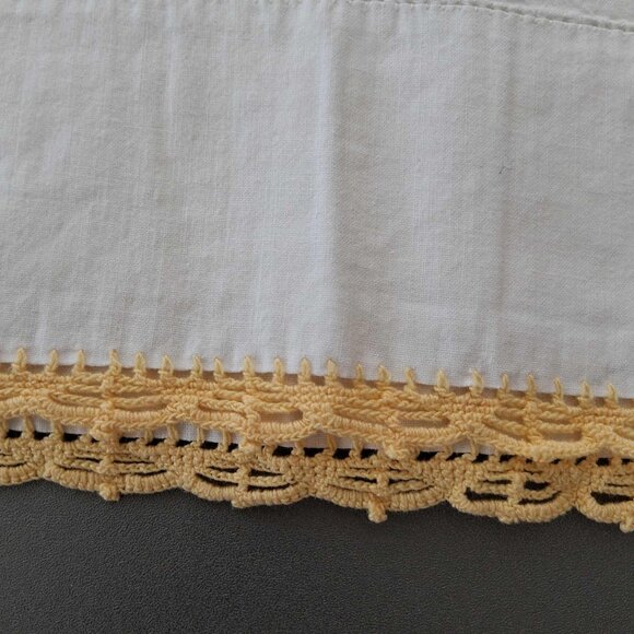 EMBROIDERED YELLOW ROSE PILLOW CASES-SET OF 2 - Picture 4 of 6